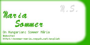 maria sommer business card